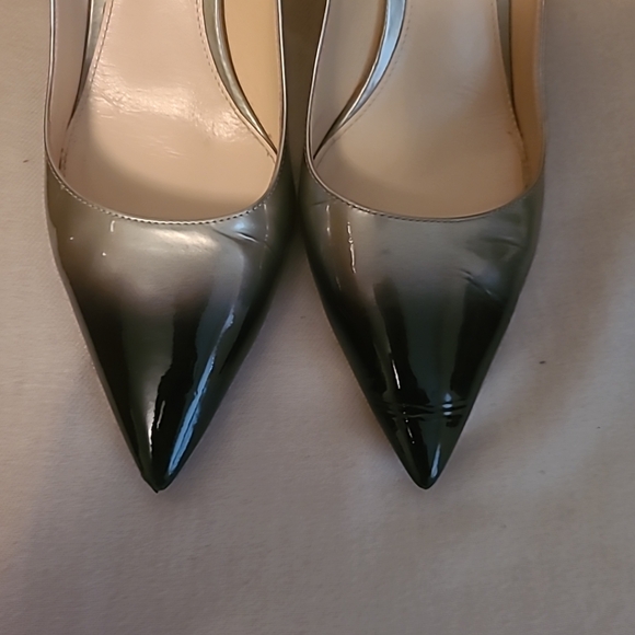 Prada OMBRE Black Silver Patent Leather Pointy Toe Pump 39.5/9.5 - Picture 4 of 7